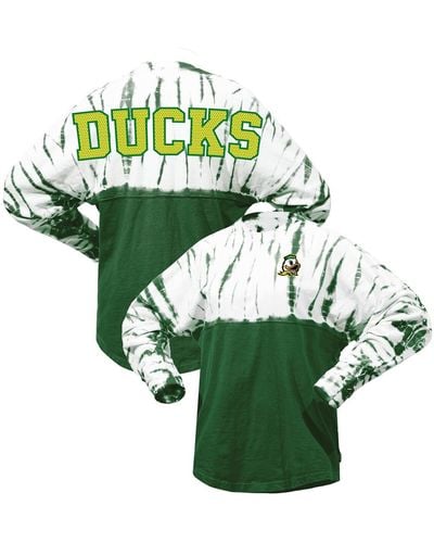 Spirit Jersey Oregon Ducks Tie-dye Long Sleeve Jersey T-shirt - Green