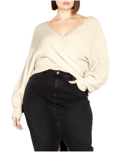 City Chic Plus Size Oaklyn Sweater Sweater - White