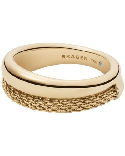 Skagen Merete -tone Stainless Steel Stack Ring - White