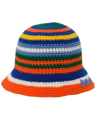 Polo Ralph Lauren Striped Crochet Bucket Hat - Multicolor