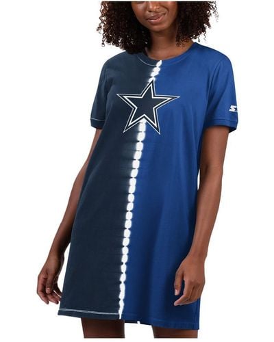 Starter Dallas Cowboys Ace Tie-dye T-shirt Dress - Blue