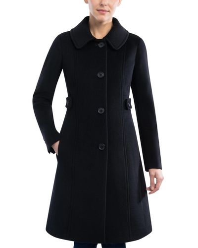 Anne Klein Club-collar Walker Coat - Black