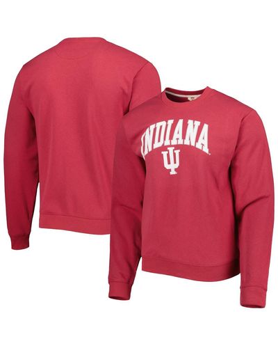 League Collegiate Wear Indiana Hoosiers 1965 Arch Essential Fleece Pullover Sweatshirt - Red