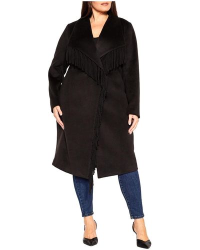 City Chic Plus Size Amelia Coat - Black