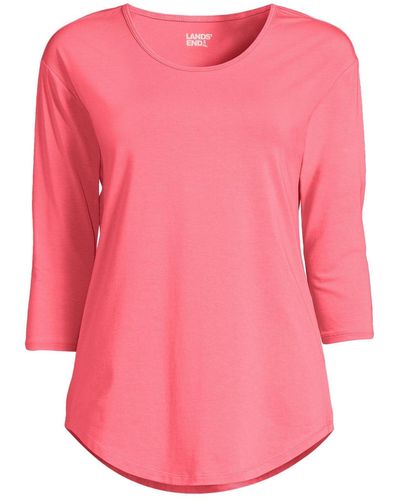 Lands' End Lightweight Jersey Tunic T-shirt - Pink