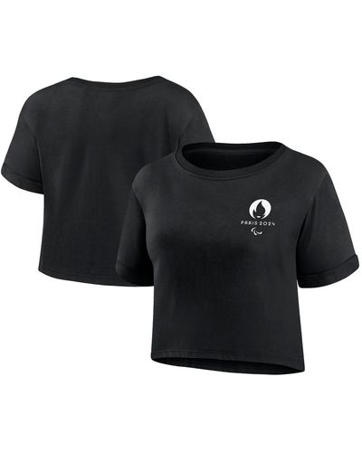 Fanatics Branded Paris 2024 Summer Static Fashion Cropped T-shirt - Black