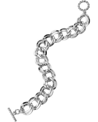2028 Tone Curb Link Chain toggle Bracelet - Metallic