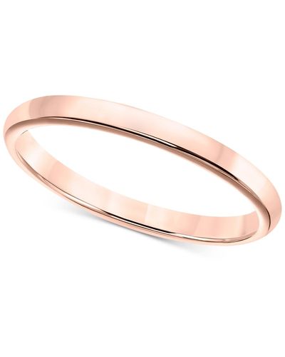Macy's 14k Gold 2mm Wedding Band - Multicolor