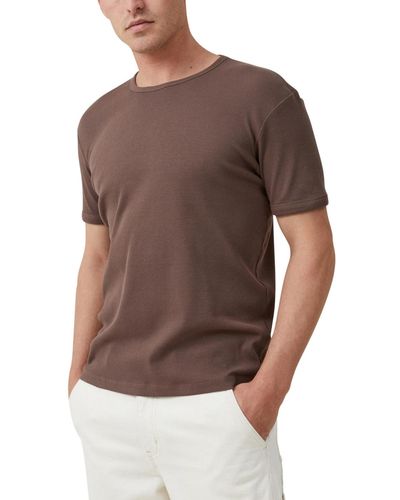 Cotton On Crewneck Ribbed T-shirt - Brown