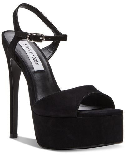 Steve Madden Cologne Ankle-strap Platform Dress Sandals - Black