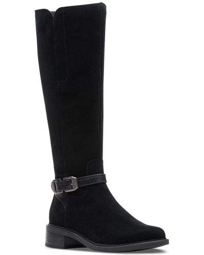 Clarks Maye Aster Buckled Riding Boots - Black