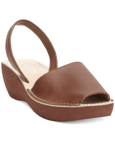 Kenneth Cole Fine Glass Wedge Sandals - Brown