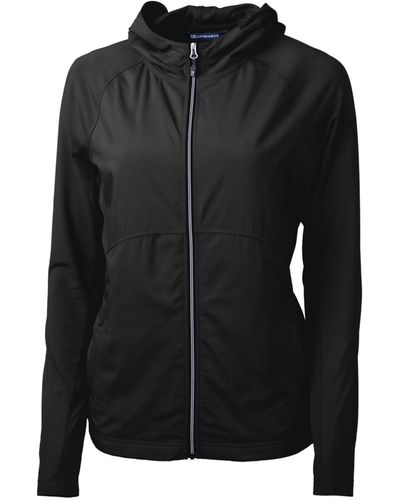Cutter & Buck Plus Size Adapt Eco Knit Hybrid Recycled Full Zip Jacket - Black