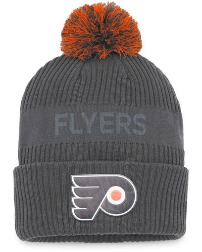 Fanatics Philadelphia Flyers Authentic Pro Home Ice Cuffed Knit Hat - Gray