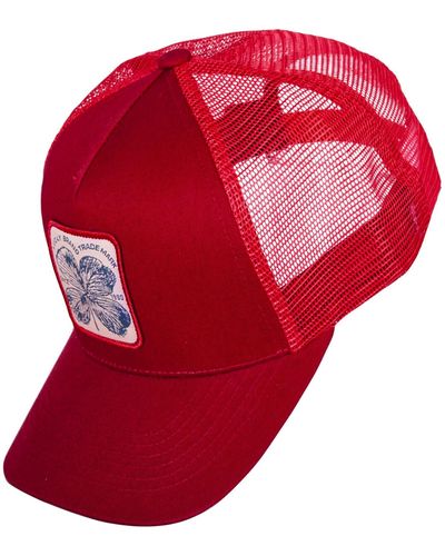 Lucky Brand Clover Patch Trucker Hat - Red