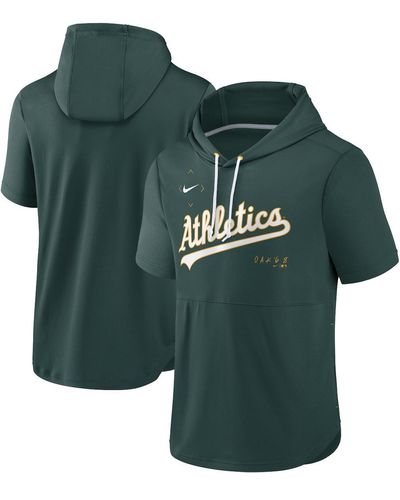 Nike Oakland Athletics Springer Short Sleeve Team Pullover Hoodie - Green