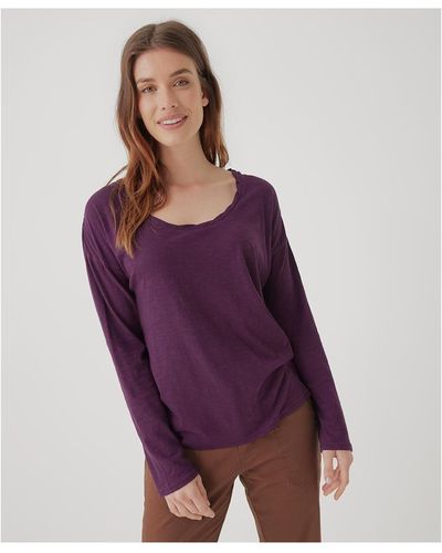Pact Organic Cotton Featherweight Slub Relaxed Top - Purple