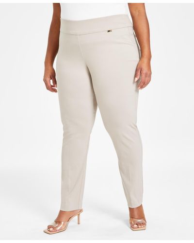 INC International Concepts Plus And Petite Plus Size Tummy-control Skinny Pants - Natural