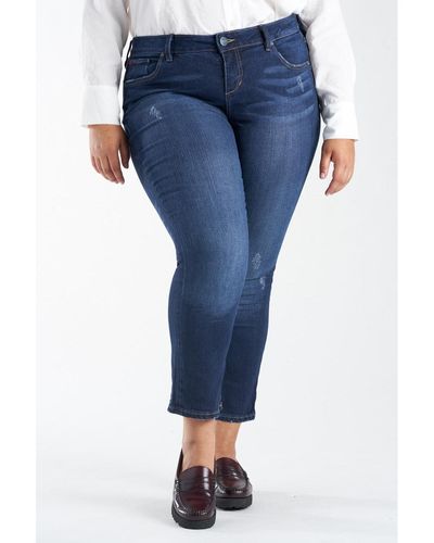 Slink Jeans Plus Size High Rise Straight Jeans - Blue