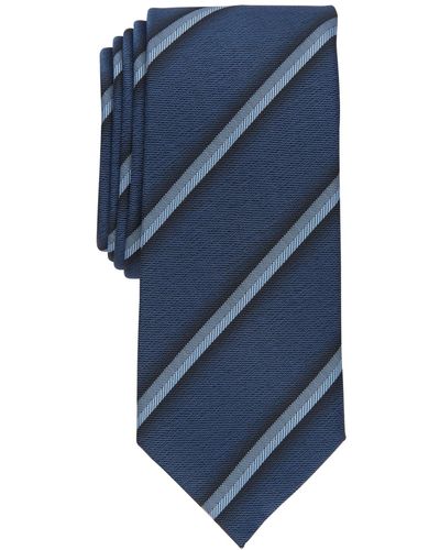 Alfani Desmet Striped Slim Tie - Blue