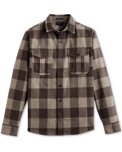 Pendleton Scout Button-front Long Sleeve Shirt Jacket - Brown