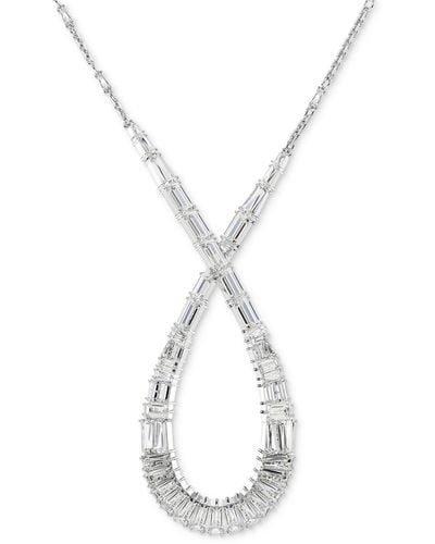 Swarovski Rhodium-plated Mixed Crystal Infinity Pendant Necklace - Metallic