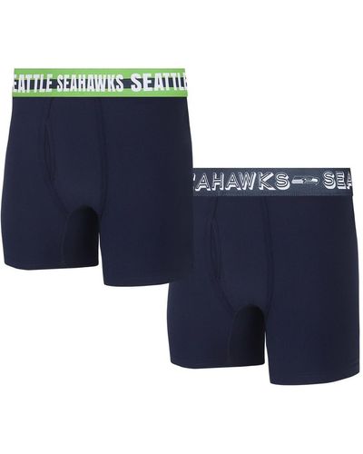 Concepts Sport Seattle Seahawks Gauge Knit Boxer Brief Two-pack - Blue