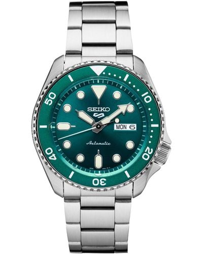 Seiko Automatic 5 Sports Stainless Steel Bracelet Watch 43mm - Green