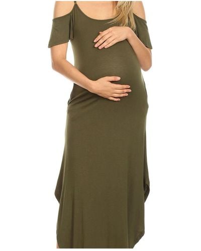 White Mark Maternity Lexi Maxi Dress - Green