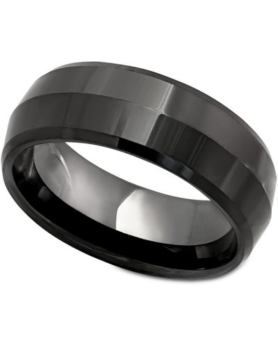 Macy's Men's Ring, Black Ceramic Ring