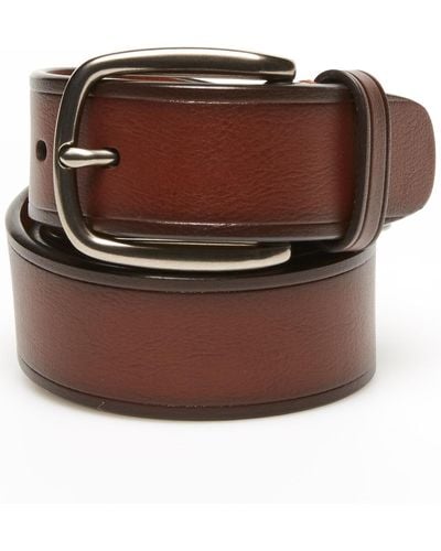 Original Penguin Faux Leather Triple-stitch Casual Belt - Brown