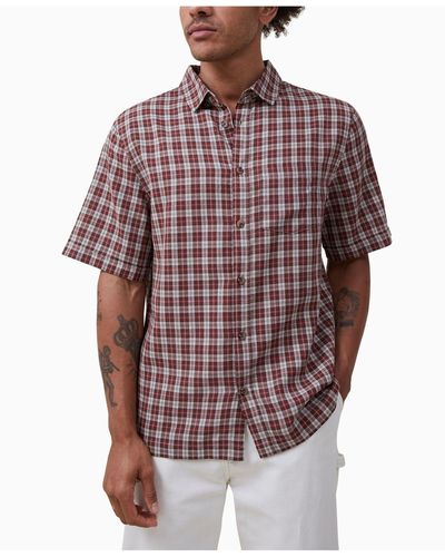Cotton On Smith Short Sleeve Shirt - Red