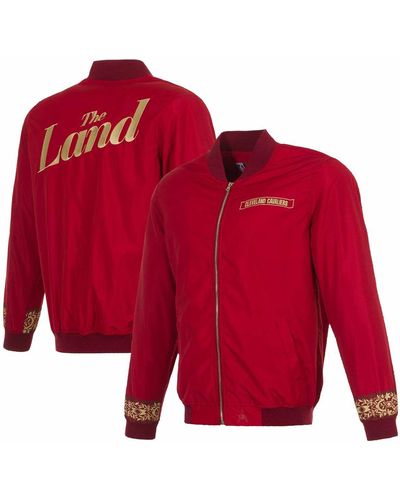 JH Design Cleveland Cavaliers 2023/24 City Edition Nylon Full-zip Bomber Jacket - Red
