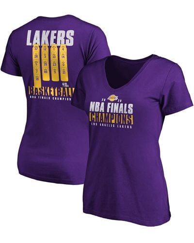 Fanatics Los Angeles Lakers 2020 Nba Finals Champions Ready To Play V-neck T-shirt - Purple