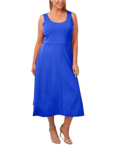 Msk Plus Size Pullover Dress - Blue