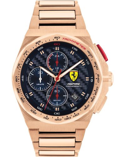 Ferrari Chronograph Aspire Rose Gold-tone Bracelet Watch 44mm - Metallic