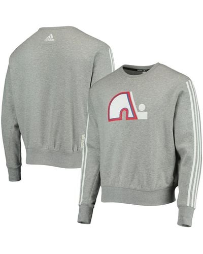 adidas Quebec Nordiques Team Classics Vintage-like Pullover Sweatshirt - Gray