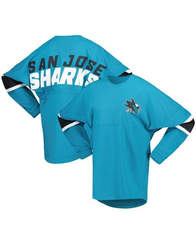 Fanatics San Jose Sharks Jersey Long Sleeve T-shirt - Blue