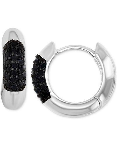 Macy's Wide Width Small huggie Hoop Earrings (1/2 Ct. T.w. - Metallic