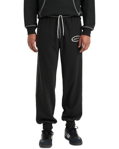 Levi's Relaxed-fit Topstitched Logo sweatpants - Black