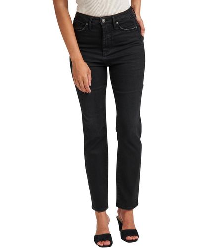 Silver Jeans Co. Aikins High Rise Straight Leg Jeans - Black