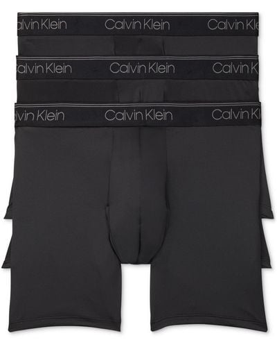 Calvin Klein 3-pack Microfiber Stretch Boxer Briefs Underwear - Black