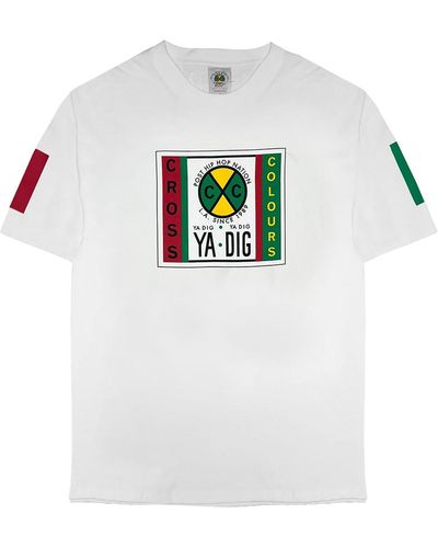 Cross Colours Label Logo T- Shirt - White