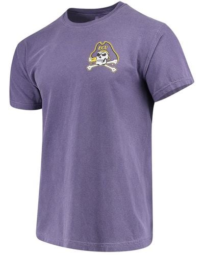 Image One Ecu Pirates Baseball Flag Comfort Colors T-shirt - Purple