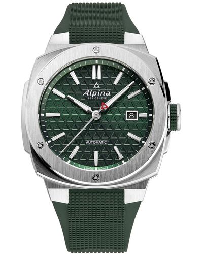Alpina Swiss Automatic Alpiner Rubber Strap Watch 41mm - Green