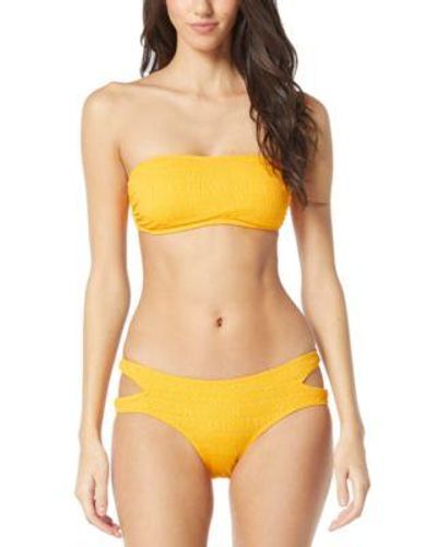 Vince Camuto Bandeau Bikini Top Cutout Bikini Bottoms - Yellow