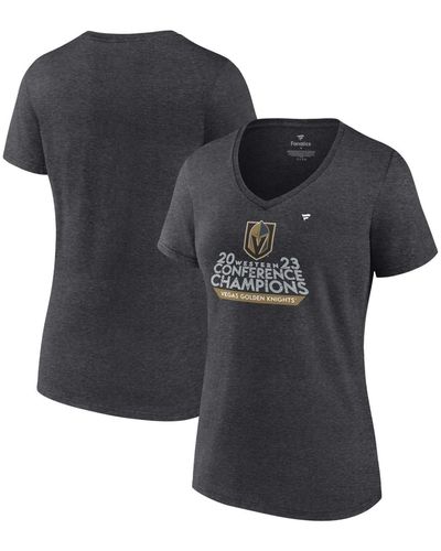 Fanatics Vegas Golden Knights 2023 Nhl Western Conference Champs Locker Room V-neck T-shirt - Black