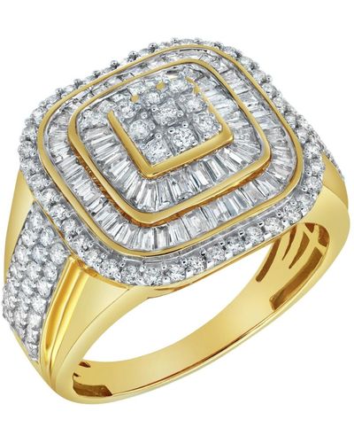 LuvMyJewelry Street King Natural Certified Diamond 1.91 Cttw Tapered Baguette Cut 14k Gold Statement Ring - Metallic