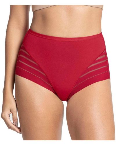 Leonisa Lace Stripe Undetectable Classic Shaper Panty - Red
