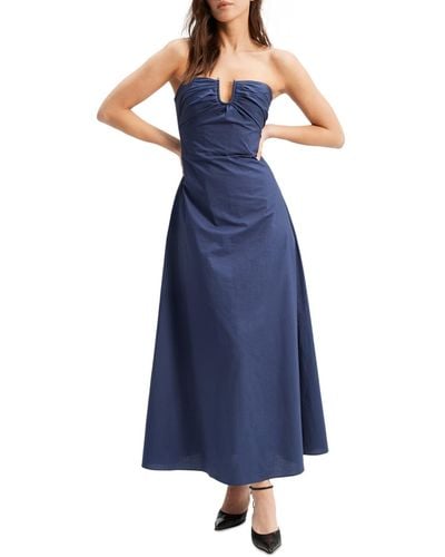 Bardot Lora Strapless Maxi Dress - Blue